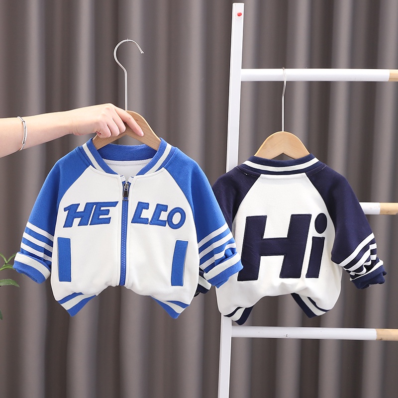 Jaket Anak Laki Laki Import Jaket Boomber Tulisan Hello Hi Anak Balita Laki Impor Jaket Keren Anak C
