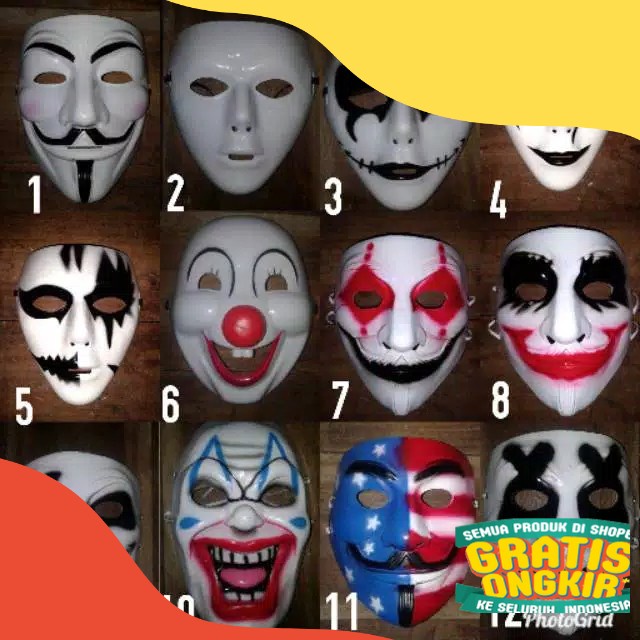 topeng anonymous / topeng vendetta / topeng pesta / mask party/ paling seram