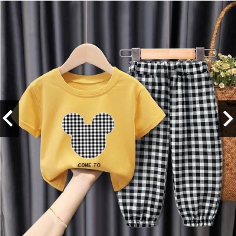 KIMYKUMI/SETELAN BAJU ANAK CEWEK SERLA GAMBAR KARAKTER / SET BAJU ANAK SERLA