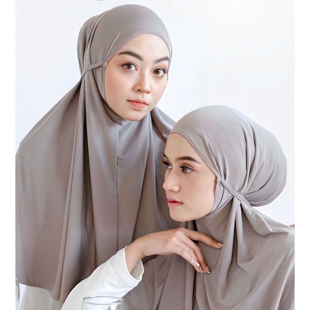 HIJAB INSTAN TALI SIZE L\BERGO MARYAM JERSEY L\JILBAB BERGO TALI