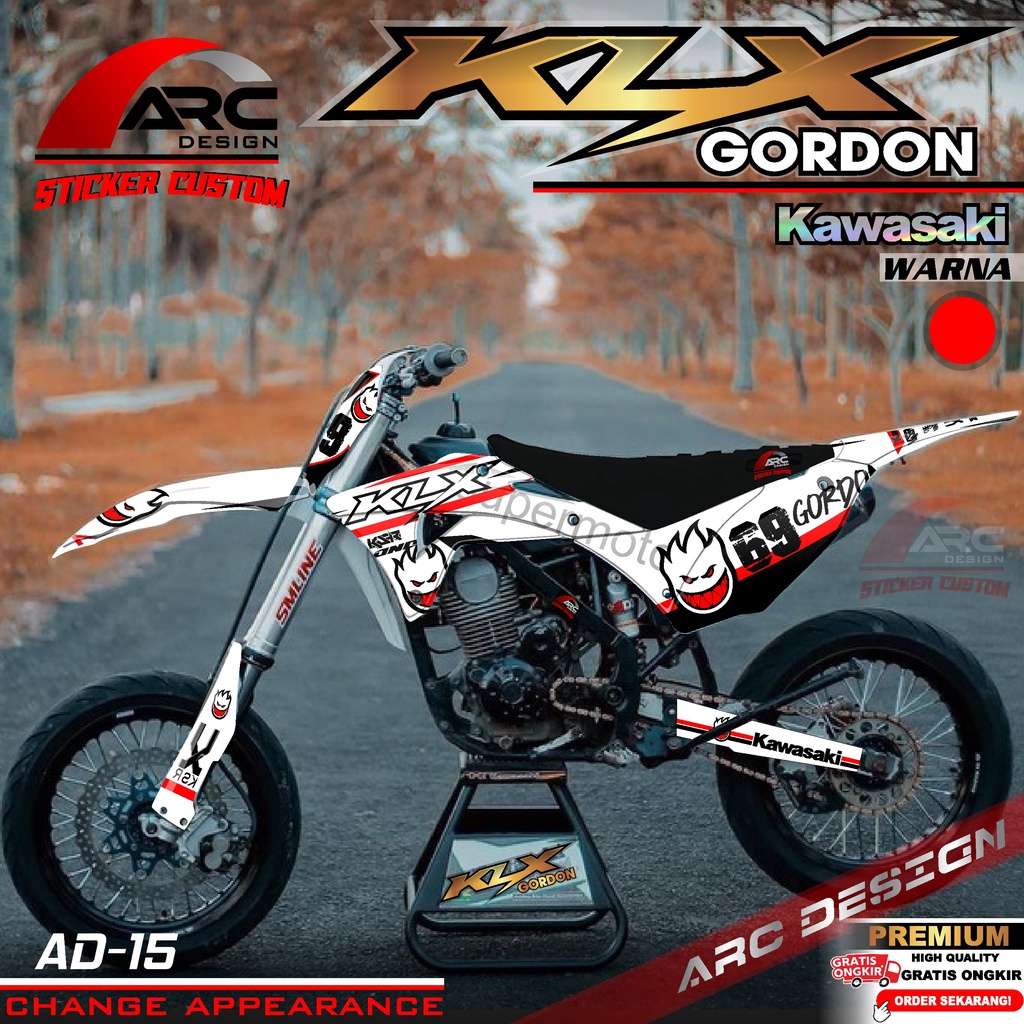 (COD PROMO) TERBARU Decal Sticker Motor Cross KLX Gordon New Fullbody Motif Custom Trail Supermoto R