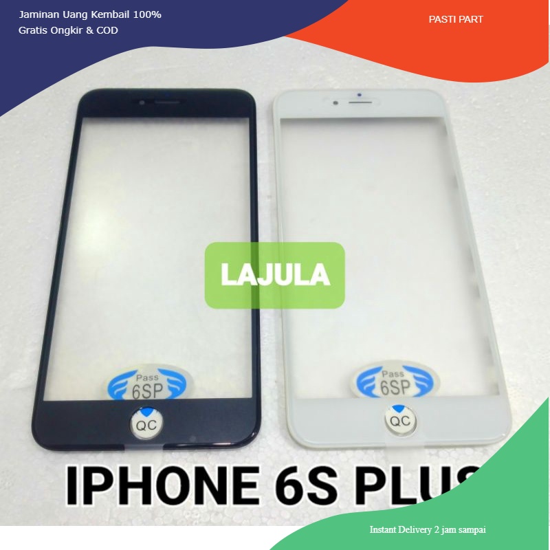 kaca lcd kaca depan kaca touchscreen + freme lem oca for iphone 6s plus