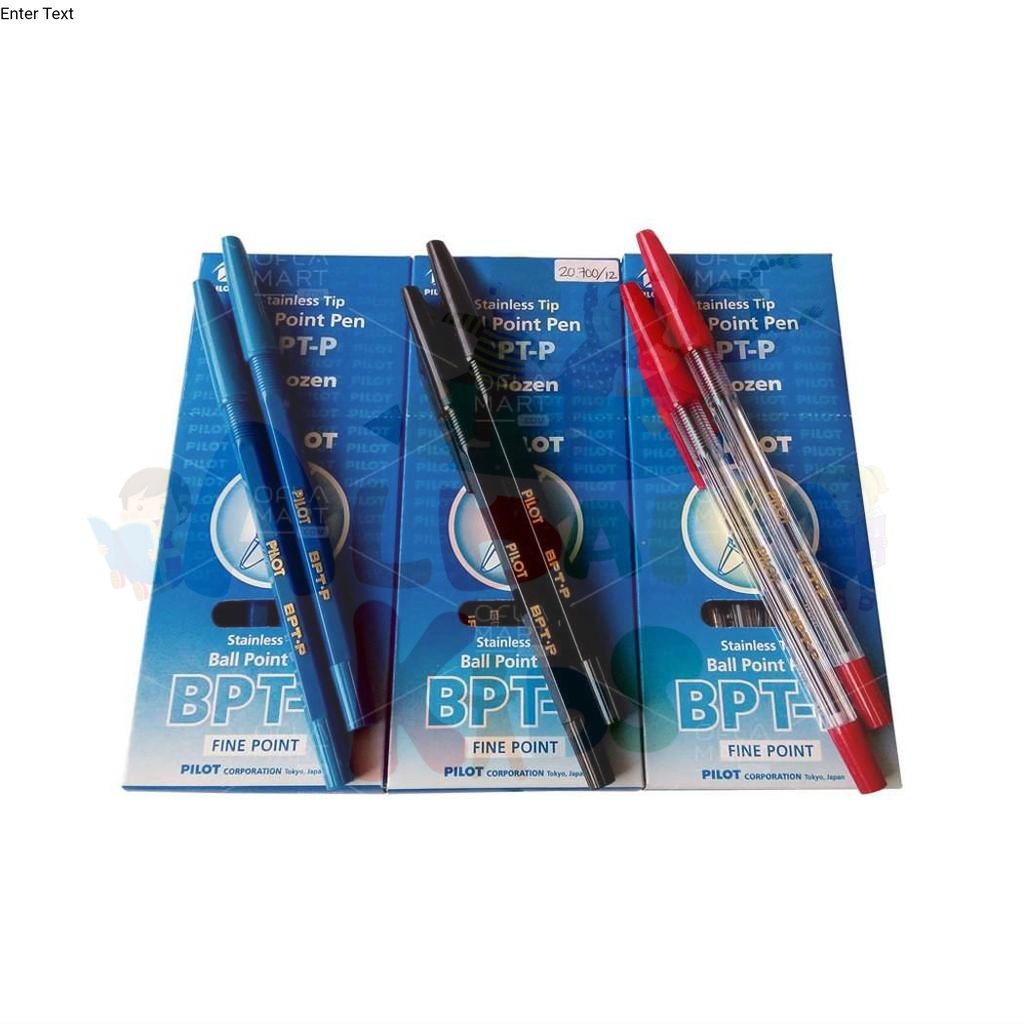 

1 PACK 12pcs Pulpen Ballpoint - Pilot Hitam Merah Biru