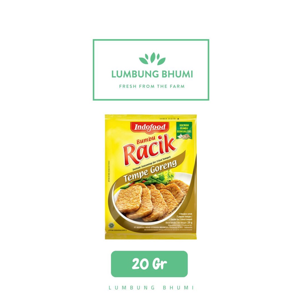 

RACIK Bumbu Tempe Tahu Goreng 20 Gr 1 Pcs - Lumbung Bhumi