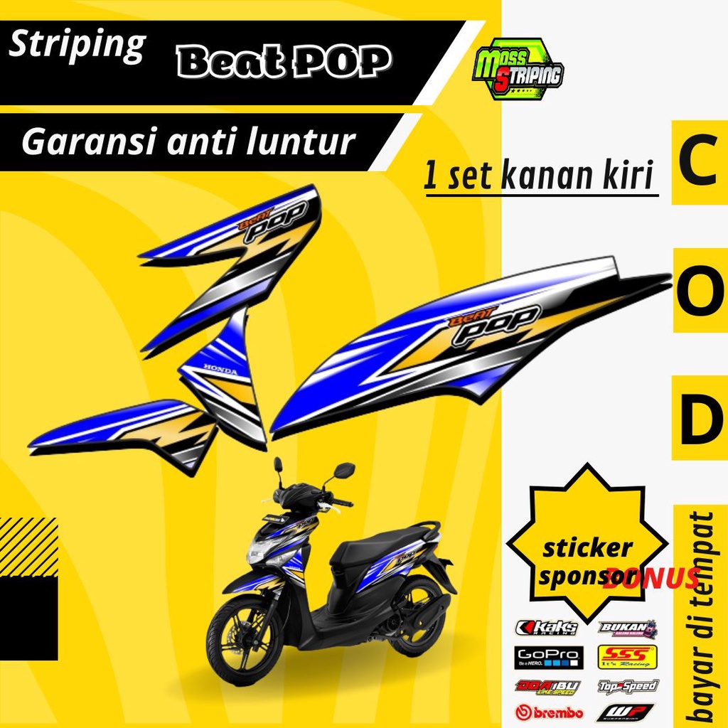 Striping Stiker Lis decal Honda Beat POP 2015 2016 2017 2018 2019 Semi Fullbody