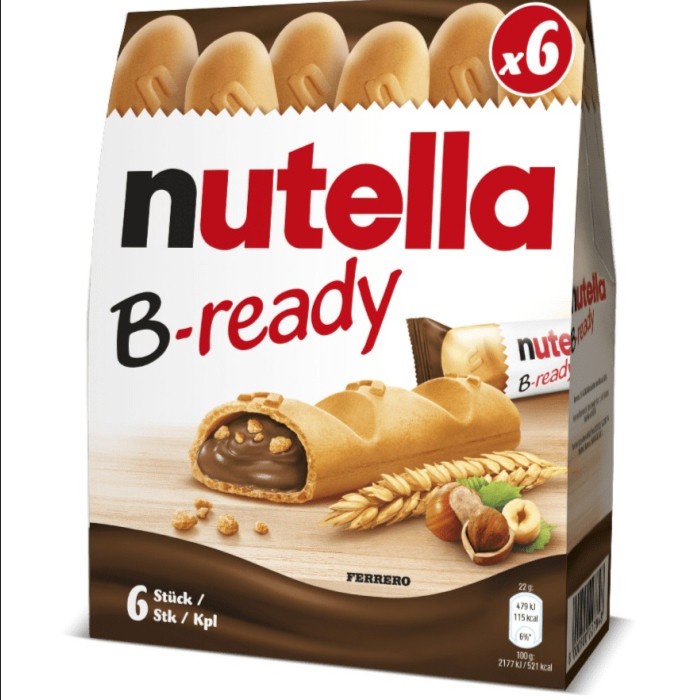 

Nutella Ferrero B Ready 22g Wafer dengan isi Cokelat Kacang Hazelnut