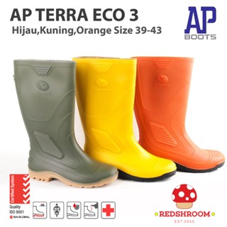 Sepatu Boot Tinggi TERRA ECO 3 AP BOOTS Kuning Hijau Orange - Anti Slip Lentur Lokal Karet