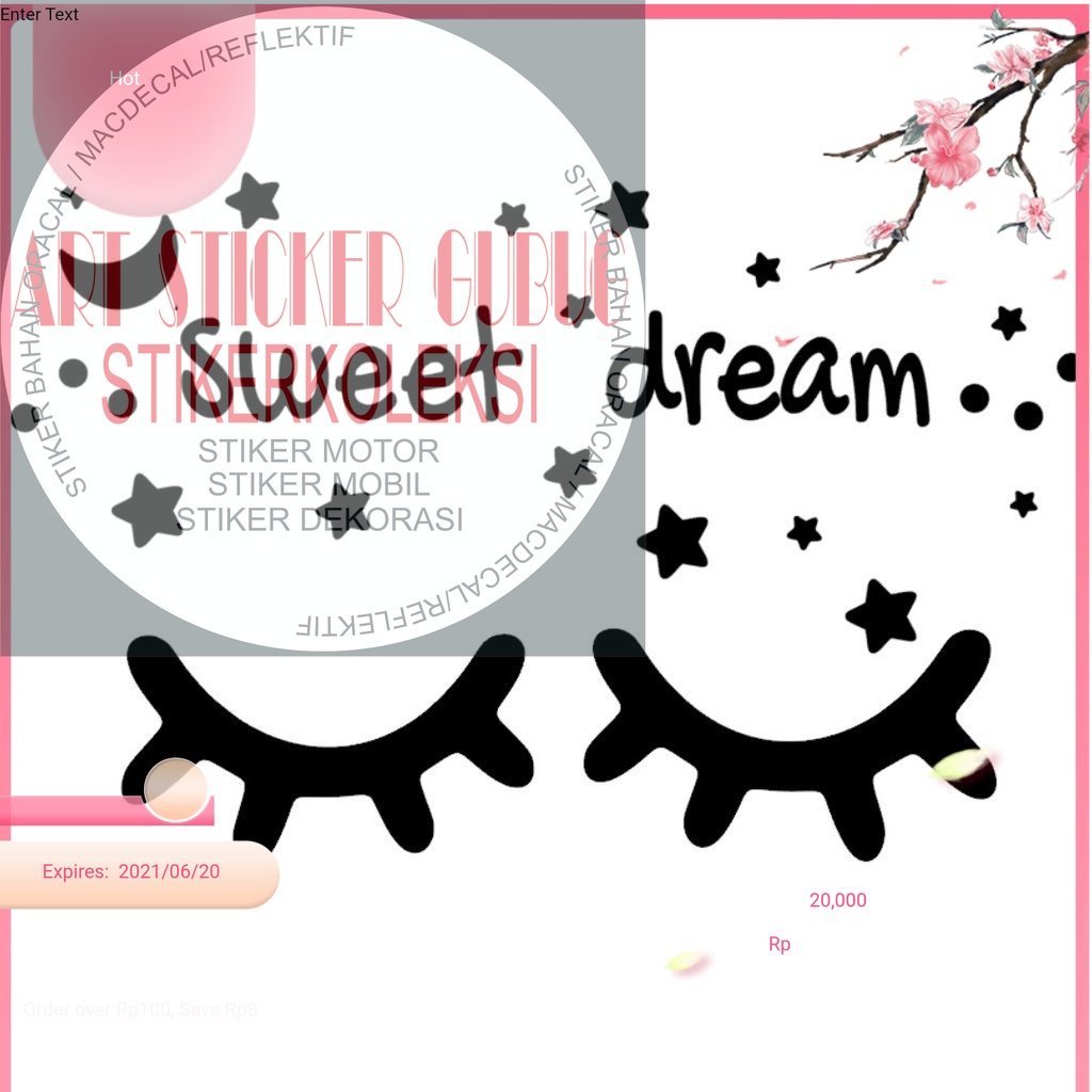 CUTING STIKER DINDING KAMAR SWEET DREAM