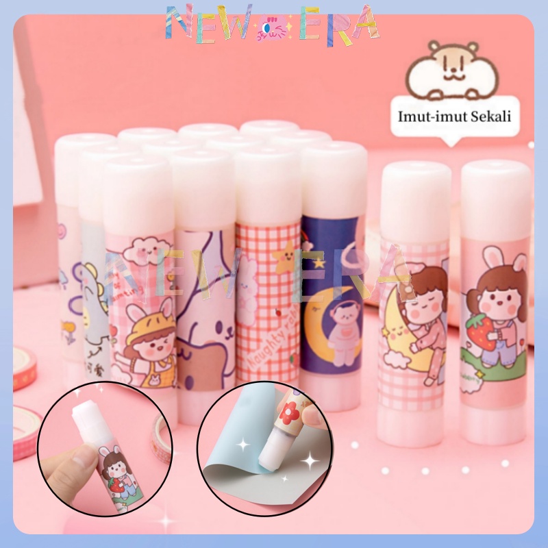 

NewEra Lem Glue Stick Lem Perekat Kertas Glue Stick Lem Stik Batang Putar Lem Batang Motif Kartun Lucu Lem Putar Stick Lem Glue Stick