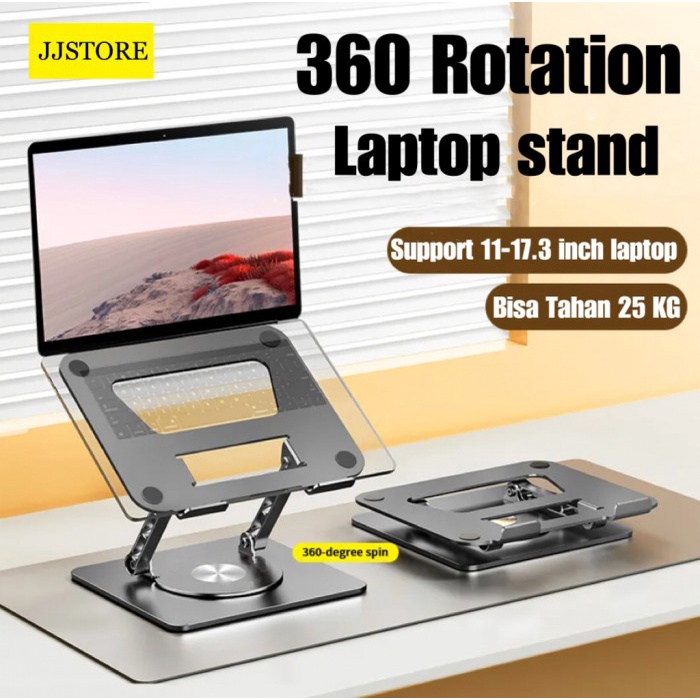 ✨READY✨ -360 rotating Laptop Stand Holder Aluminium Dudukan Laptop Stand Meja - 360 Hp Stand, Grey