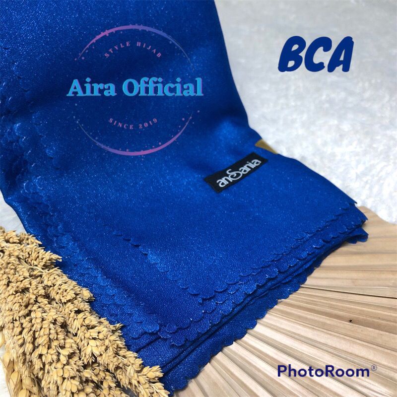 [COD] Kerudung Shinar Glamour Ansania Premium Original 110x110 cm warna biru elektrik bca