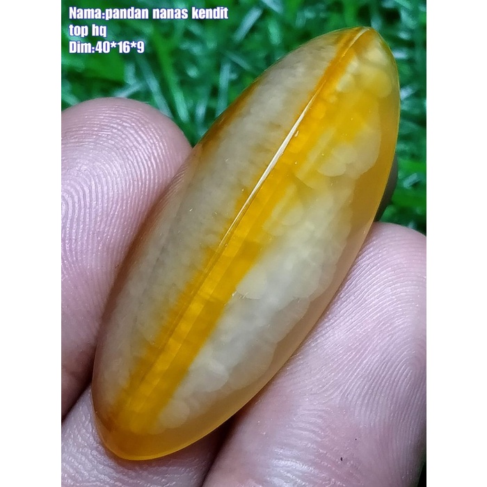 Natural Batu Akik Pandan Kapas Semu Nanas Sutra Merah Lumut OliAntik51