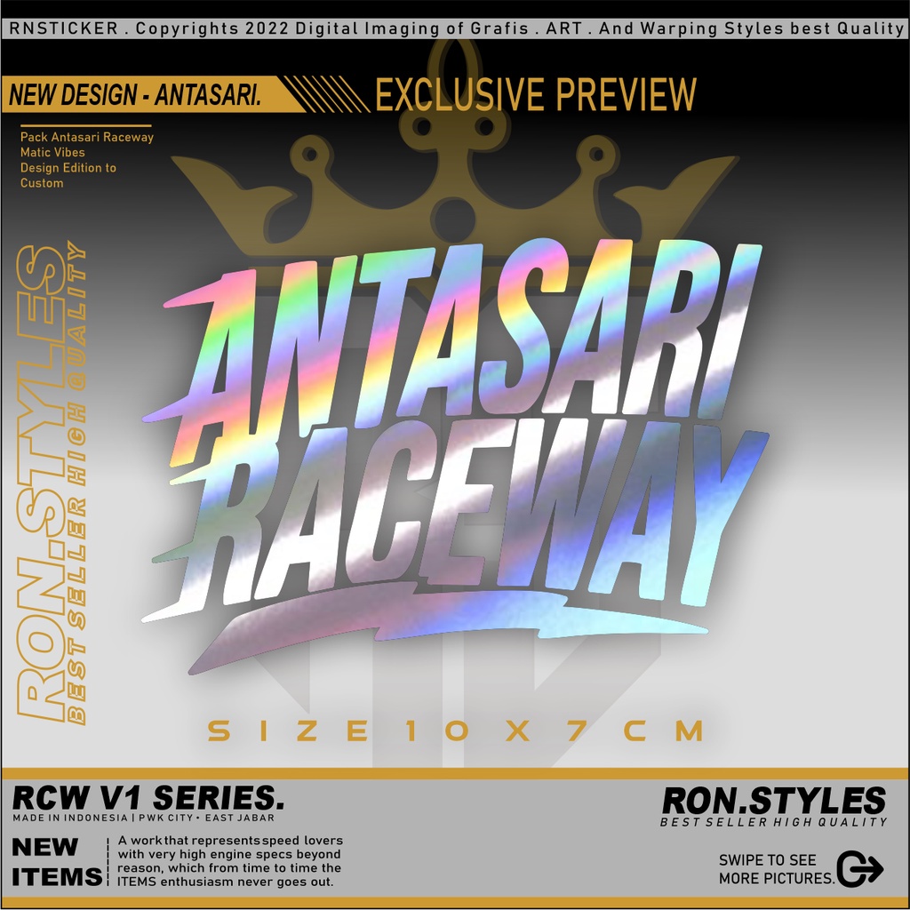 RC01 CUTTING STICKER ANTASARI RACEWAY STIKER RACEWAY STIKER ANTASARI HOLOGRAM CUTTING STIKER VISOR V