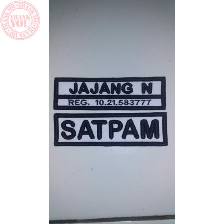 Bordir Bordir papan nama satpam+satpam timbul/3D Terbaru Bordir Nama