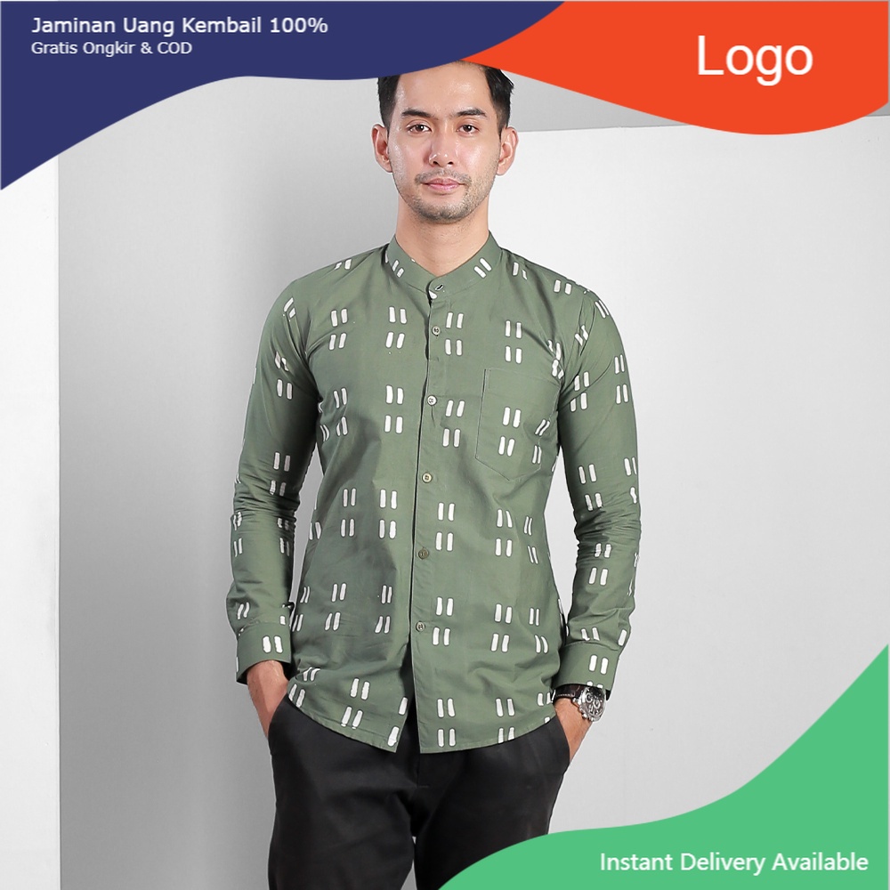 Bameswara Kemeja Pria Shanghai Bhumi Sage Raya/ Murah lebay