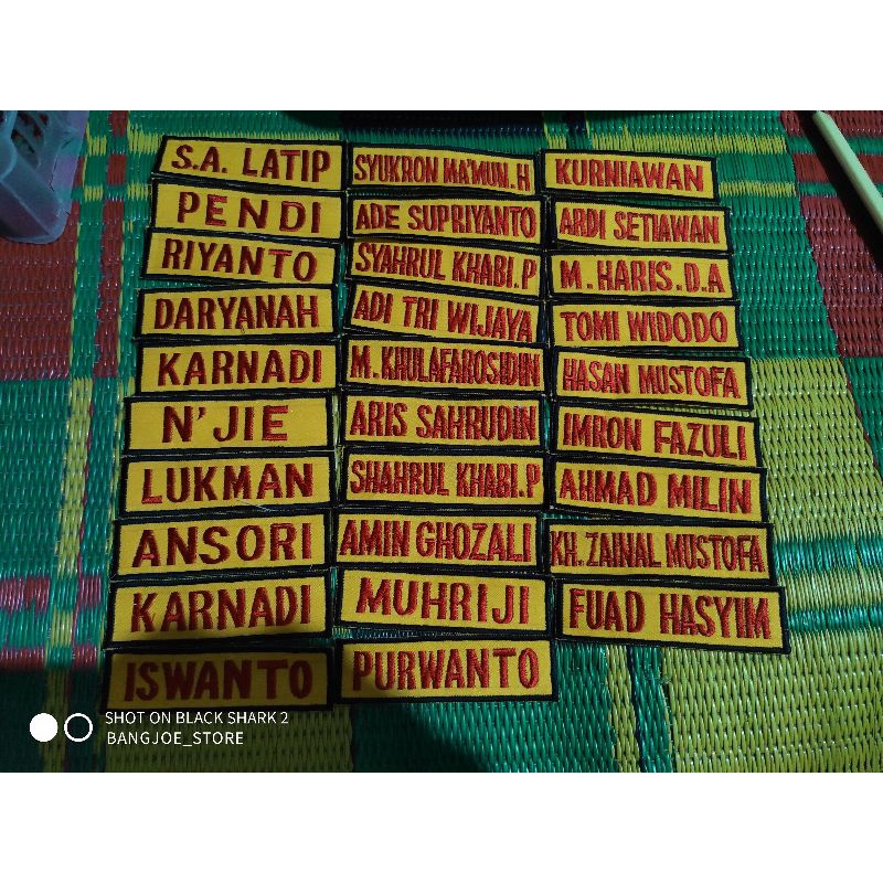 Bordir Bordir BORDIR NAMA BANSER ANSOR DAN NAMA DAERAHbisa pesan satuan