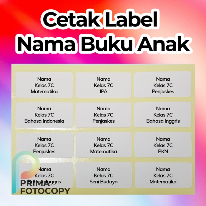 

Custom Label Nama Print Cetak Label Buku Tulis dan Paket Anak Sekolah