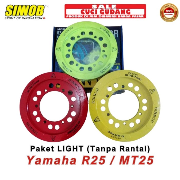 Gir SINNOB Yamaha R25 - MT25 Paket Light -Tanpa Rantai-Baru-Asli