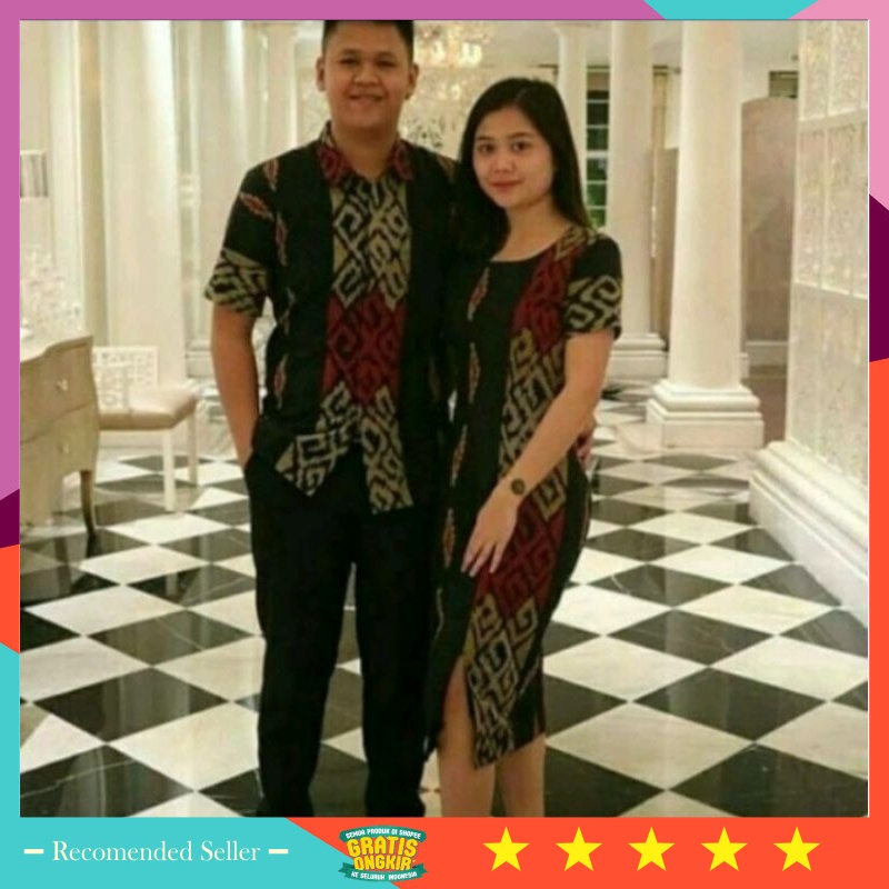 ⭐⭐⭐⭐⭐ Promo 11.11 Diskon Natal dan Tahun Baru Baju Couple Murah - Ready Setok-Dres-Dres Tenun Couple