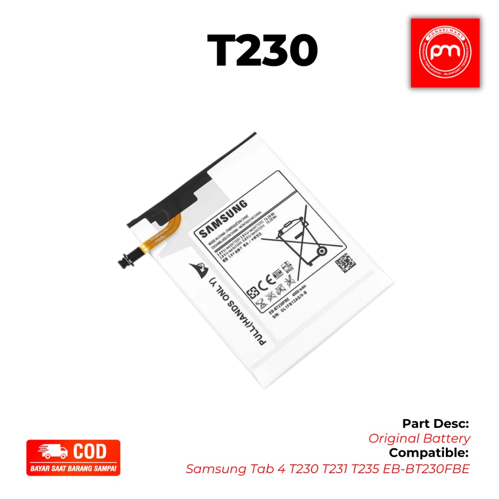 Battery Samsung Tab 4 Baterai  T230 Batre T231 T235 EB-BT230FBE