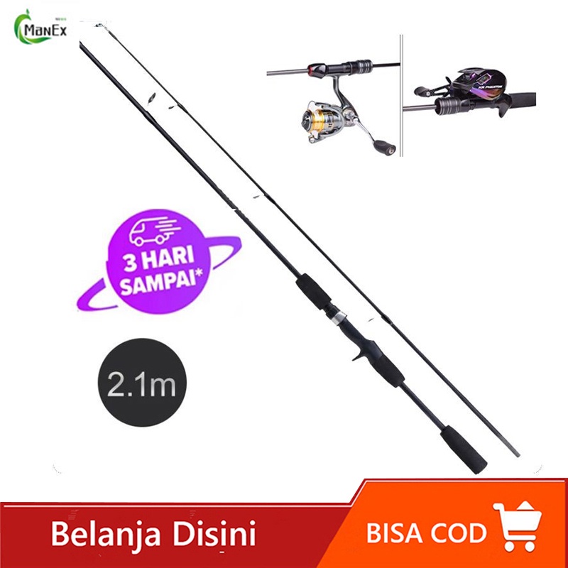 【Stok lokal】MANEX 1.6m 1.8m 2.1m joran pancing carbon asli kuat 30kg pancing lengkap pancing bc 1 se