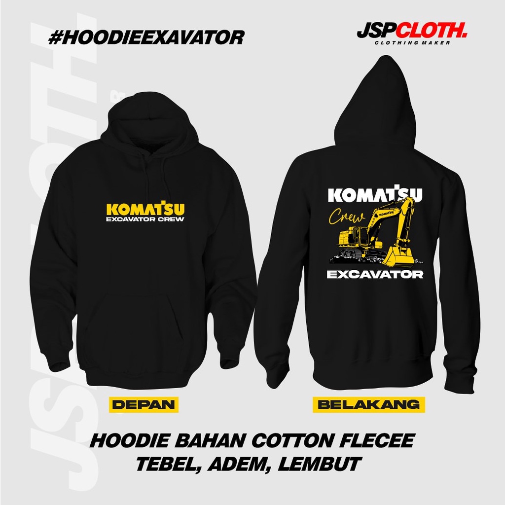 Hoodie Excavator Crew Komatsu / Baju Komatsu / Sweater Komatsu Excavator / Alat berat