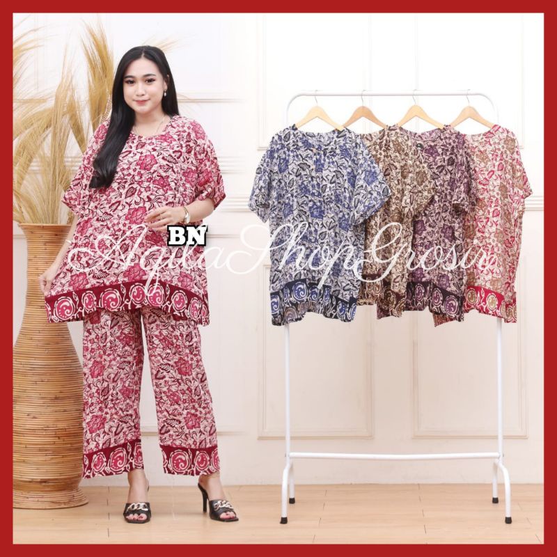 SETELAN CP JUMBO KENARI CELANA PANJANG JUMBO MURAH STELAN BAJU TIDUR BATIK WANITA PIAMA GROSIR DASTE