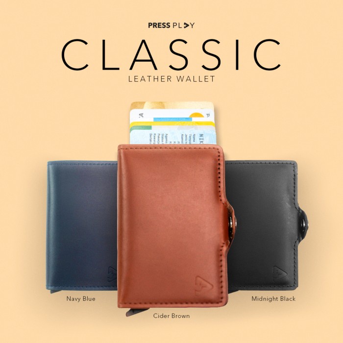 best -CLASSIC RFID Leather Pop Up Card Case Wallet by Press Play - Cider Brown, Single