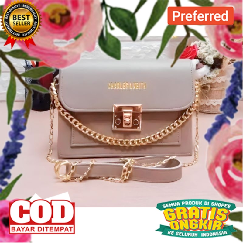 GBM - Tas Selempang Wanita CK 3 Ruang - Tas Kunci Putar// TAS IMPORT KEREN MODEL BARU / TAS SLEMPANG