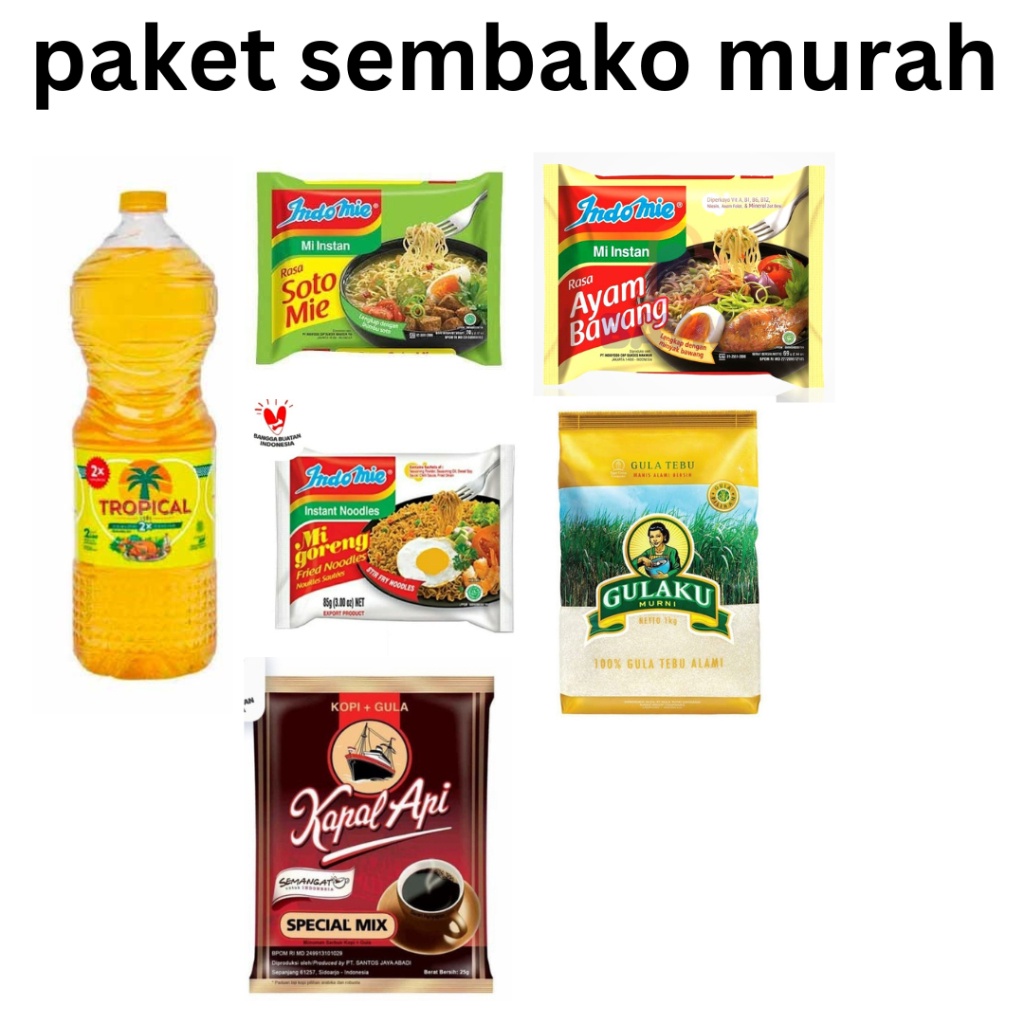 PAKET SEMBAKO MURAH MERIAH | MINYAK GULA KOPI MIE INSTANT