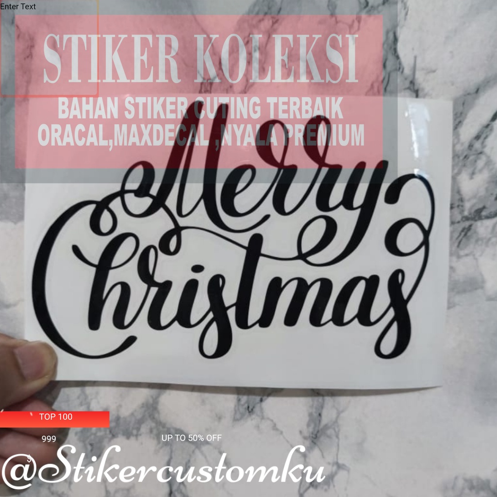 

Sticker Balon Merry Christmas Stiker Cutting Natal Balon PVC Type 11