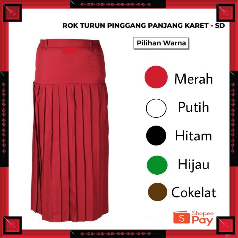 12.12 SERAGAM SALE / Rok Plisir Turun Pinggang SD SMP SMA Seragam Sekolah SD Rok Plisir Turping Mera