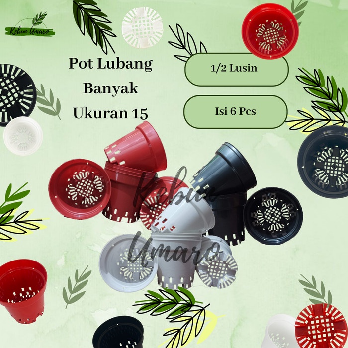 GROSIR 1/2 Lusin Pot Anggrek Ukuran 17 / Pot Tanaman / Pot Bunga / Pot Plastik / Kebun Umaro