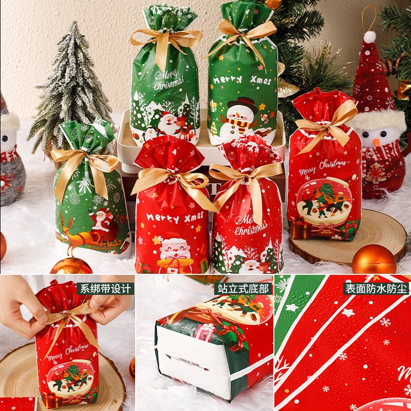 Goodie Bag Tas Serut Natal Packaging Souvenir Terbaru 2023 / Kanting Serut Hadiah Natal