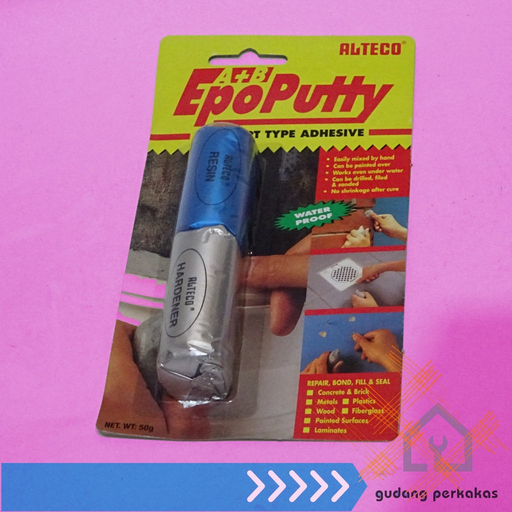 

LEM EPOPUTTY EPO PUTTY ALTECO LEM KAPAL PORTING DODOL 50GRAM 50G 50 GRAM ORI ORIGINAL EPOPUTTY ASLI
