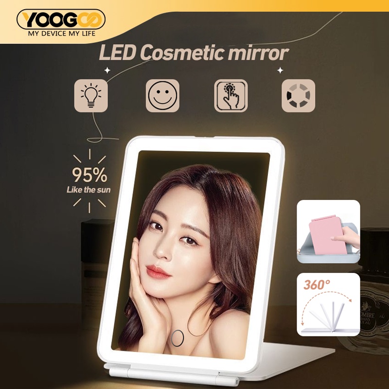 Cermin Makeup LED/Cermin Rias Makeup LED Mirror kecil lighting / Kaca Cermin Lampu/Cermin LED Rechar