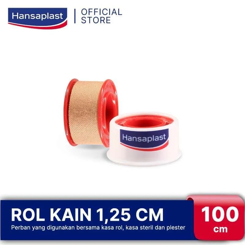PLESTER KAIN ROL HANSAPLAST 1.25cm x 1M ELASTIS ANTI AIR SERBAGUNA ROLL MEREKAT KUAT SATUAN ECERAN A