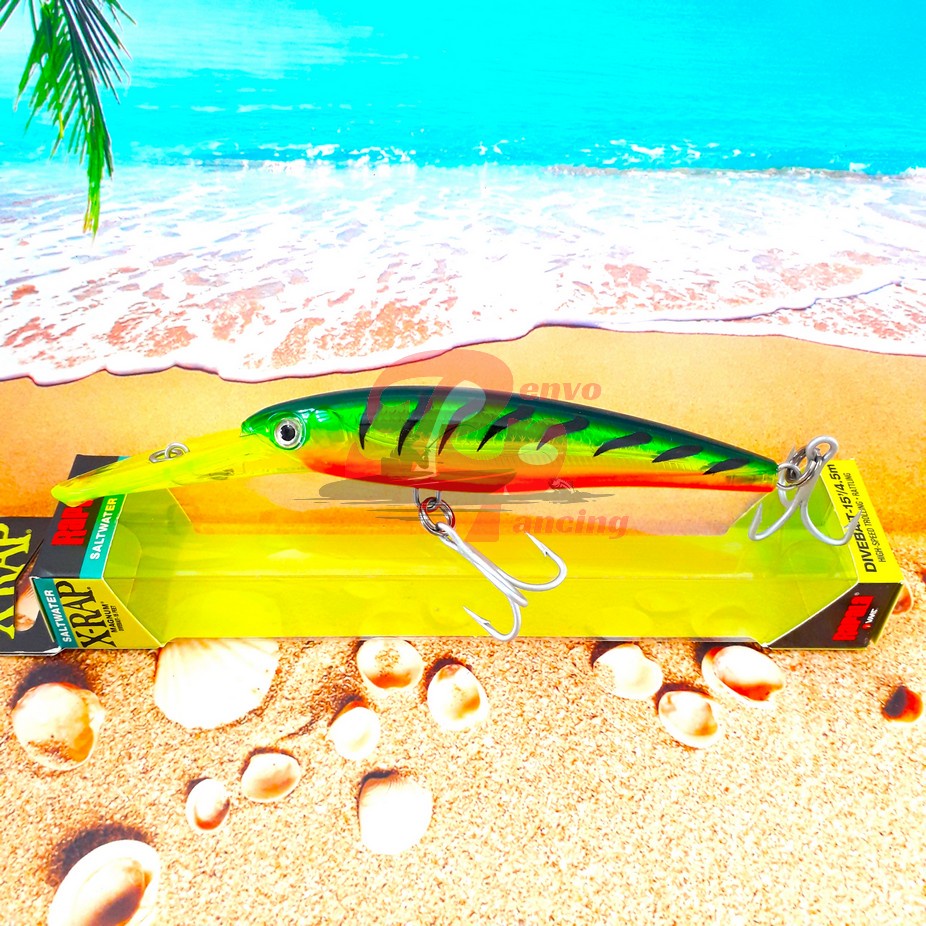 XRMAG15 FIRE TIGER Rapala XRAP Magnum 15 Lure Trolling 12cm 31gr Umpan Pancing