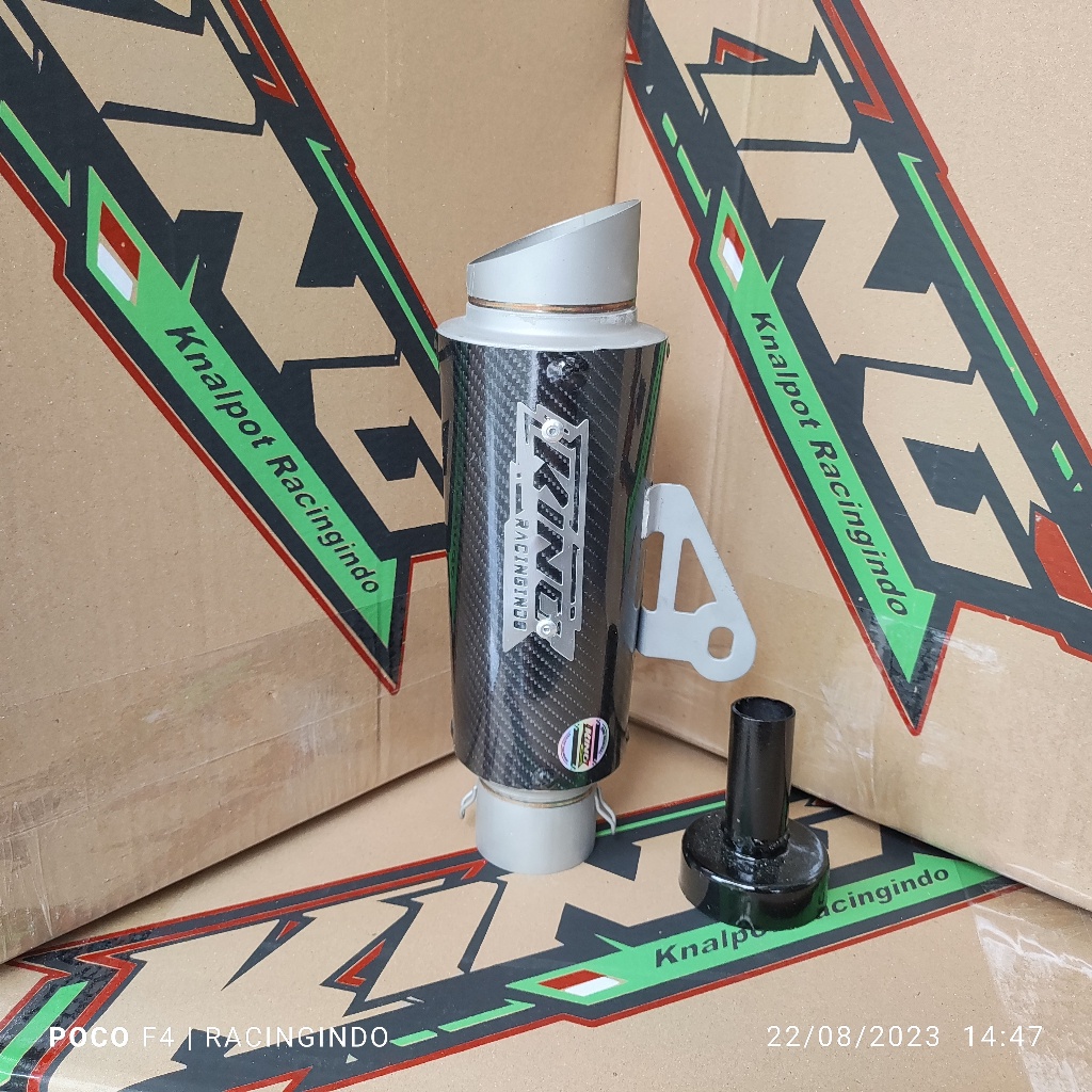 selencer slinser knalpot king original model proliner tr 1 short carbon inlet 50 mm gratis peredam s