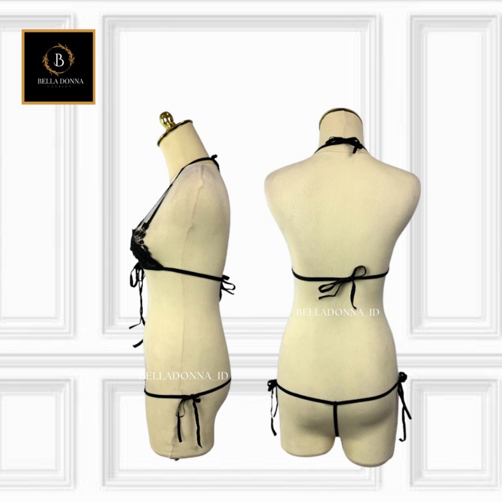 belladonna_id 1 Pakaian Dalam Lingerie BRACD-08 Wanita Dewasa Sexy anggun Lingerie Babydoll Bordir + G-string Pakaian Dalam Transparan Eksotis-4