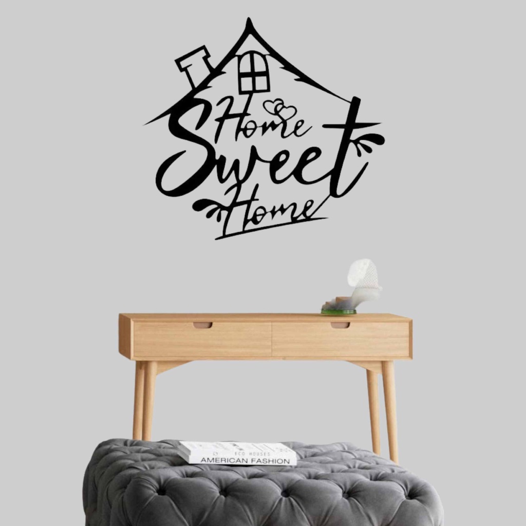 KREASI KAYU (3D ) (40x40cm) Hiasan dinding Home - Spesial Decor HOME timbul Tulisan home sweet home 