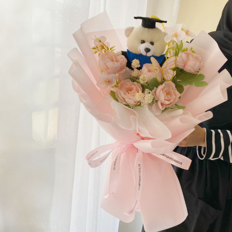Dandelion Secret - READY STOCK Gradol artificial bouquet / buket bunga palsu boneka kado wisuda Premium  cewek cowok ulang tahun mothers   valentines echiiglo florist Hari ibu Day cewe cowo