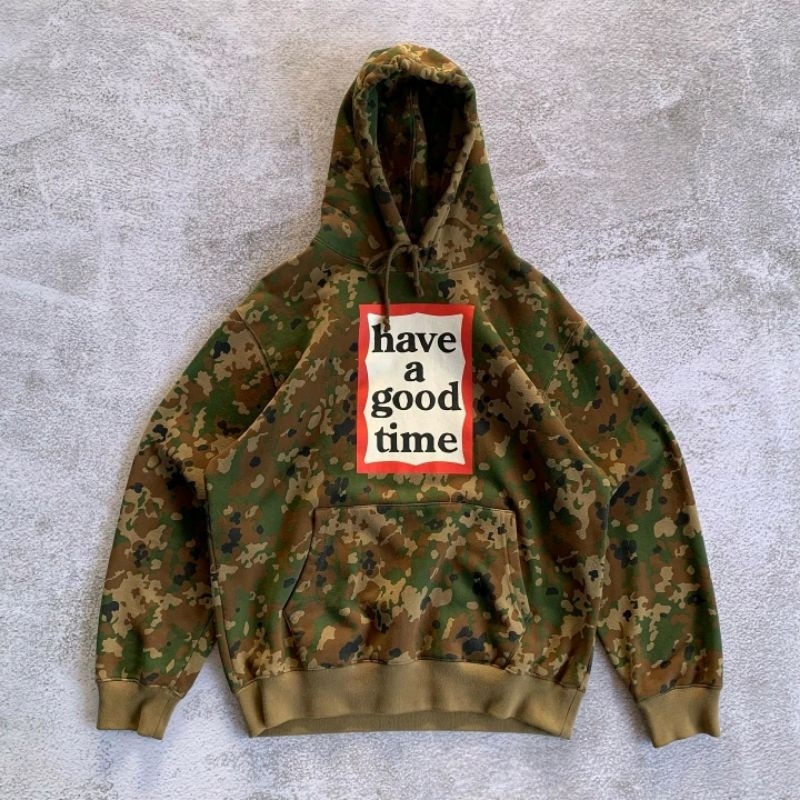 Have A Good Time Camo Frame Red Hoodie