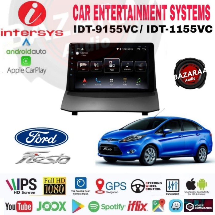 Head Unit Android INTERSYS 9 Inch FORD FIESTA + Socket PNP + Canbus