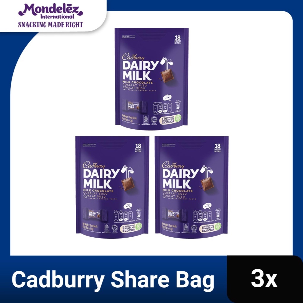 

Cadbury Dairy Milk Cokelat Sharebag Isi 18 x 3