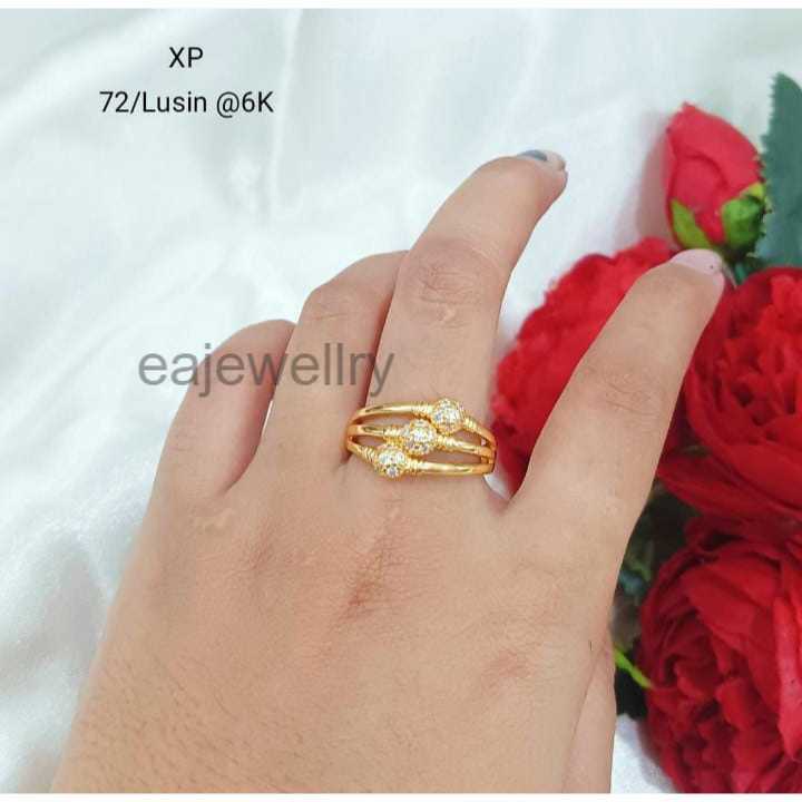 Cincin Emas Tiga Bola Asli 24 Karat All Size New 2024