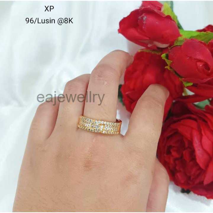 Cincin Full Permata Berlapis Emas Gold 24 Karat Realpict Asli