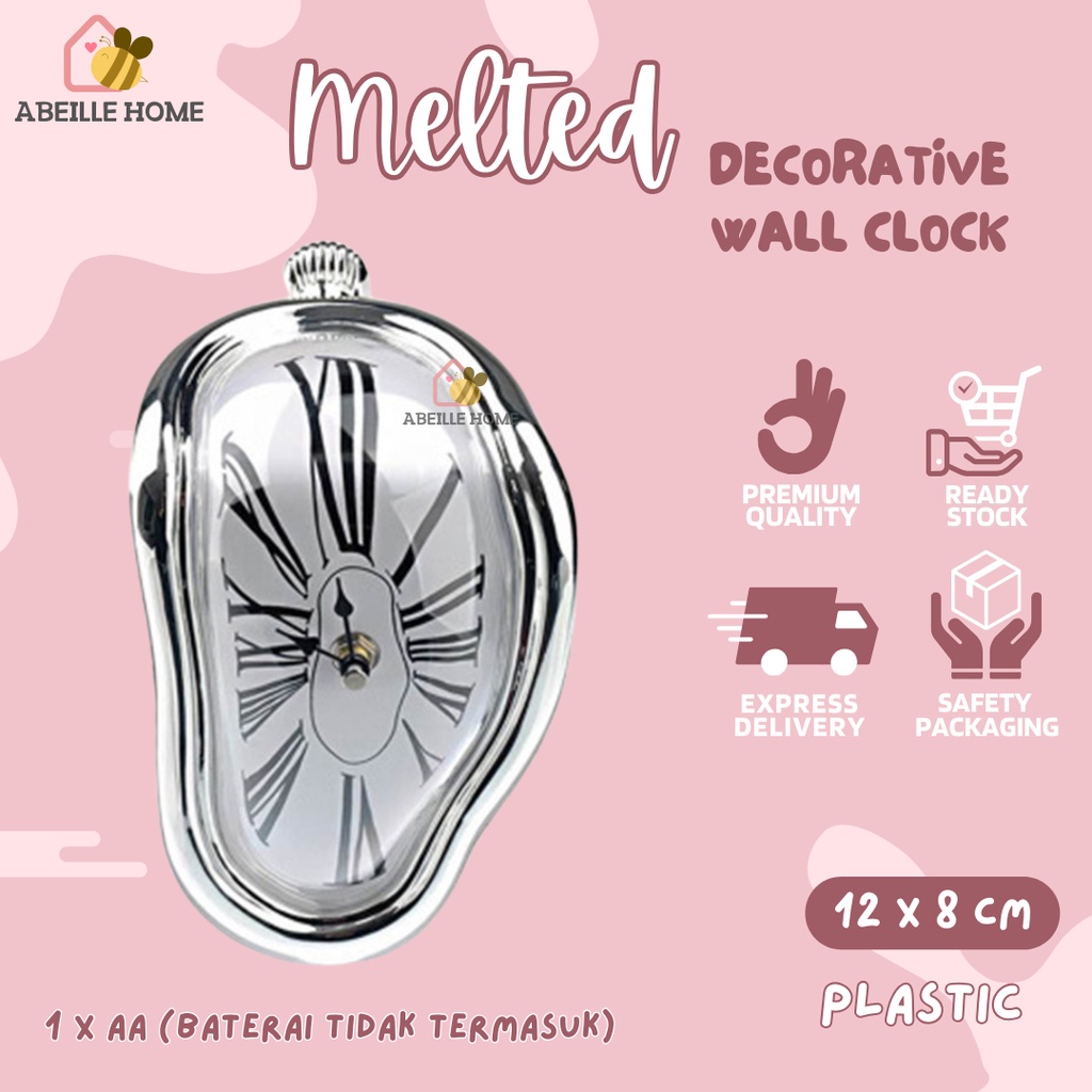 Jam Dinding Quartz Unik Meleleh MELTED Decorative Wall Clock