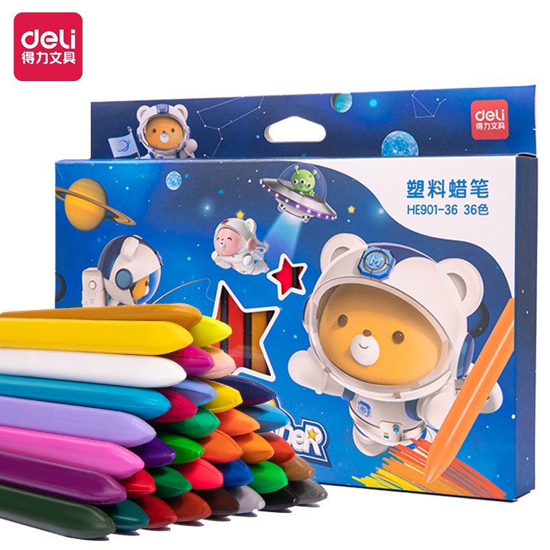 

Alat Gambar Krayon Plastik Deli Plastic Crayon (ASST) HE901-12 Crayon