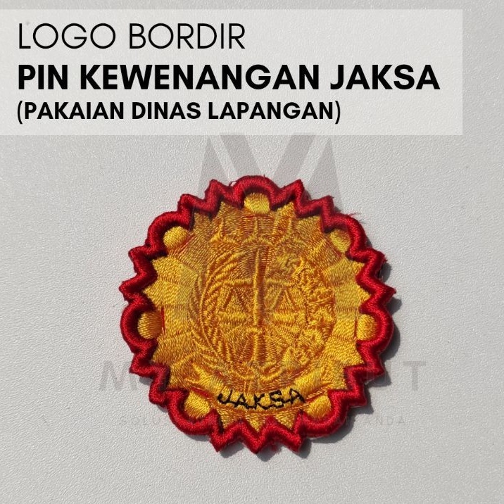 Logo bordir pin jaksa kewenangan | atribut PDL jaksa TU Kejaksaan RI